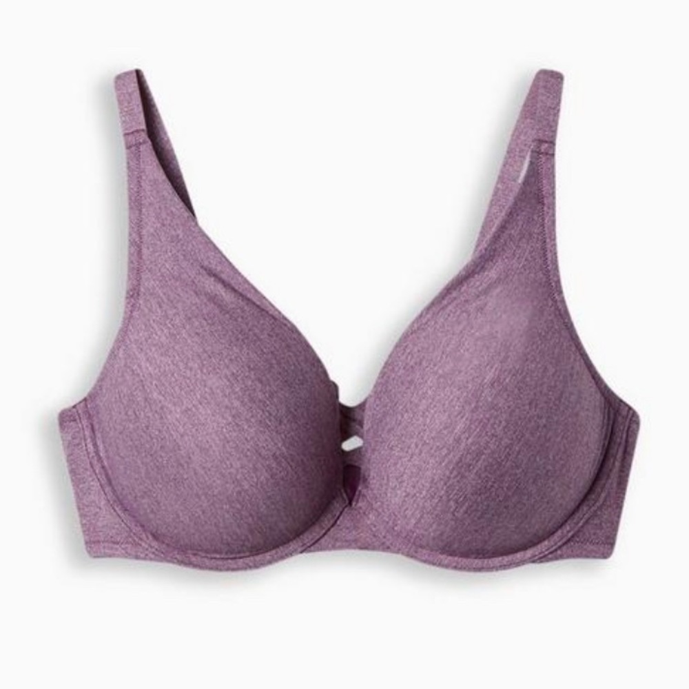 NWOT XO Plunge Heather High Apex Straight Back Bra